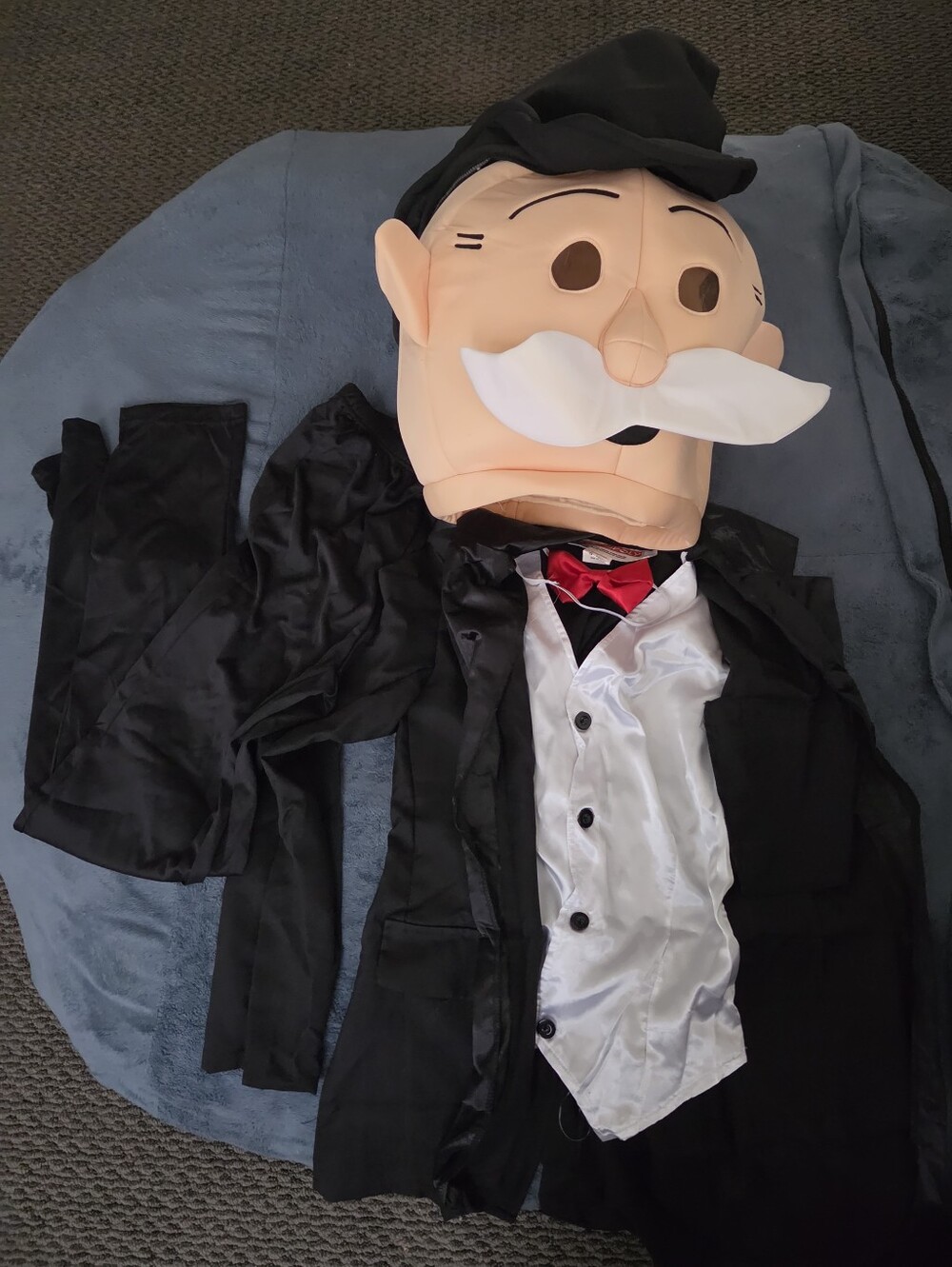 Mr. Monopoly Costume - Black & White Tuxedo with Red Bow Size Adult Small